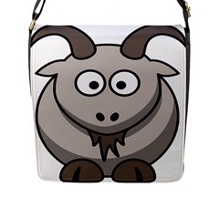 Goat Sheep Animals Baby Head Small Kid Girl Faces Face Flap Messenger Bag (l) 