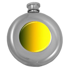 Yellow Gradient Background Round Hip Flask (5 Oz)