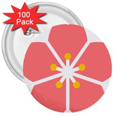 Sakura Heart Guild Flower Floral 3  Buttons (100 Pack)  by Alisyart