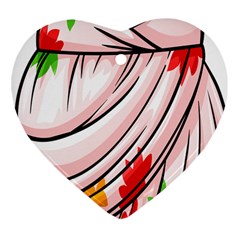 Petal Pattern Dress Flower Ornament (heart) by Alisyart