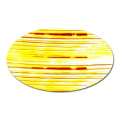 Yellow Curves Background Oval Magnet