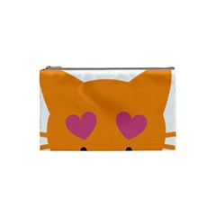 Smile Face Cat Orange Heart Love Emoji Cosmetic Bag (small) 