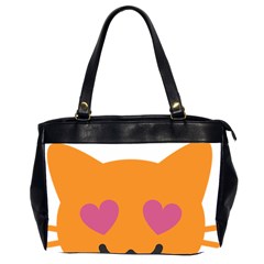 Smile Face Cat Orange Heart Love Emoji Office Handbags (2 Sides) 