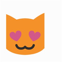 Smile Face Cat Orange Heart Love Emoji Large Garden Flag (two Sides) by Alisyart