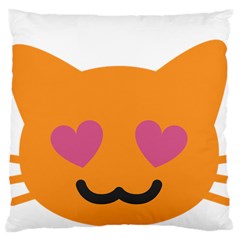 Smile Face Cat Orange Heart Love Emoji Large Cushion Case (two Sides)