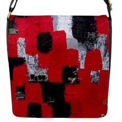 Red Black Gray Background Flap Messenger Bag (s) by Simbadda