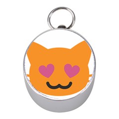 Smile Face Cat Orange Heart Love Emoji Mini Silver Compasses by Alisyart