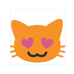 Smile Face Cat Orange Heart Love Emoji Small Satin Scarf (square)