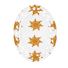 Sun Cupcake Toppers Sunlight Oval Filigree Ornament (two Sides)