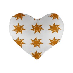 Sun Cupcake Toppers Sunlight Standard 16  Premium Flano Heart Shape Cushions by Alisyart