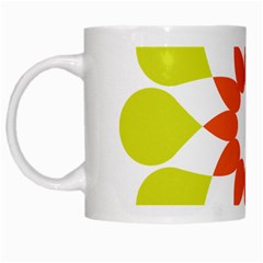 Tikiwiki Abstract Element Flower Star Red Green White Mugs by Alisyart