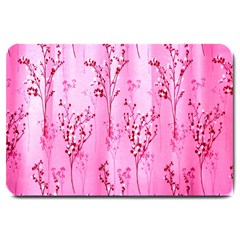 Pink Curtains Background Large Doormat  by Simbadda