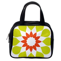 Tikiwiki Abstract Element Flower Star Red Green Classic Handbags (one Side)