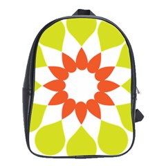 Tikiwiki Abstract Element Flower Star Red Green School Bags (xl)  by Alisyart