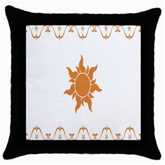 Sunlight Sun Orange Throw Pillow Case (black) by Alisyart