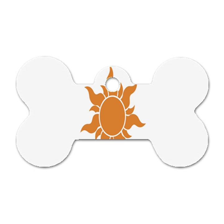 Sunlight Sun Orange Dog Tag Bone (One Side)