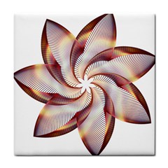 Prismatic Flower Line Gold Star Floral Tile Coasters