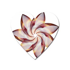 Prismatic Flower Line Gold Star Floral Heart Magnet