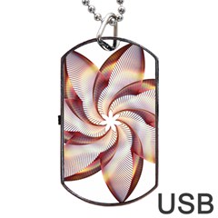 Prismatic Flower Line Gold Star Floral Dog Tag Usb Flash (two Sides) by Alisyart