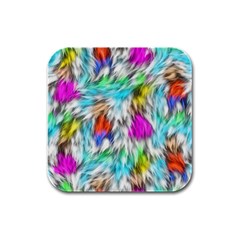 Fur Fabric Rubber Square Coaster (4 Pack) 