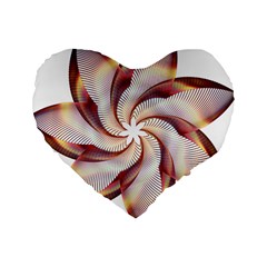 Prismatic Flower Line Gold Star Floral Standard 16  Premium Heart Shape Cushions