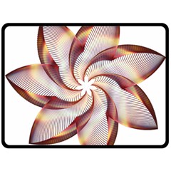 Prismatic Flower Line Gold Star Floral Double Sided Fleece Blanket (large) 