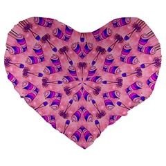 Mandala Tiling Large 19  Premium Heart Shape Cushions by Simbadda