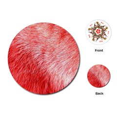 Pink Fur Background Playing Cards (round)  by Simbadda