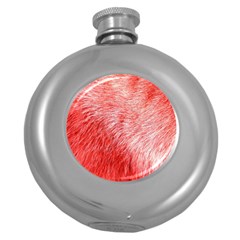 Pink Fur Background Round Hip Flask (5 Oz)