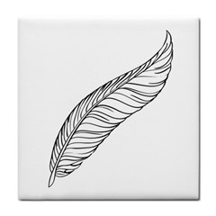 Feather Line Art Tile Coasters