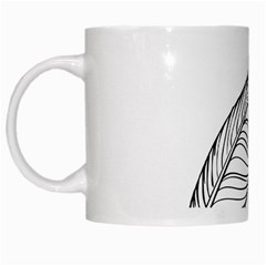 Feather Line Art White Mugs