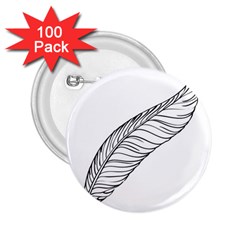 Feather Line Art 2.25  Buttons (100 pack) 