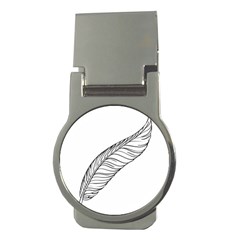 Feather Line Art Money Clips (Round) 