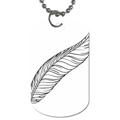 Feather Line Art Dog Tag (One Side)