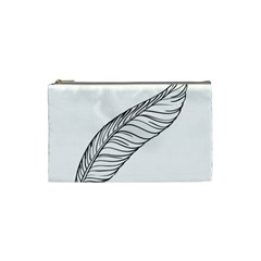 Feather Line Art Cosmetic Bag (Small) 