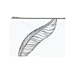 Feather Line Art Cosmetic Bag (Large) 