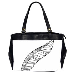 Feather Line Art Office Handbags (2 Sides) 