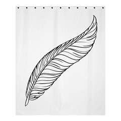 Feather Line Art Shower Curtain 60  x 72  (Medium) 