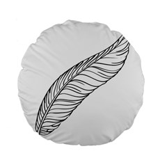 Feather Line Art Standard 15  Premium Round Cushions