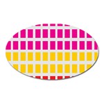 Squares Pattern Background Colorful Squares Wallpaper Oval Magnet Front