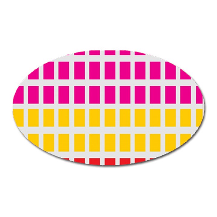 Squares Pattern Background Colorful Squares Wallpaper Oval Magnet