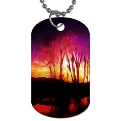 Fall Forest Background Dog Tag (one Side) by Simbadda