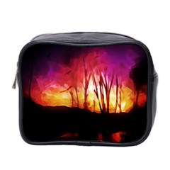 Fall Forest Background Mini Toiletries Bag 2-side