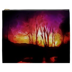 Fall Forest Background Cosmetic Bag (xxxl)  by Simbadda