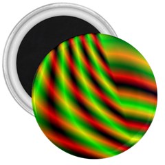 Neon Color Fractal Lines 3  Magnets by Simbadda