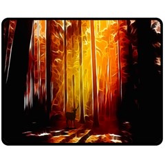 Artistic Effect Fractal Forest Background Fleece Blanket (medium)  by Simbadda