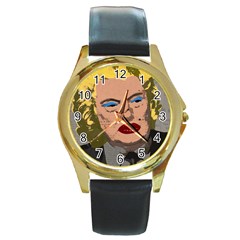 Happy Birthday Mr  President  Round Gold Metal Watch by Valentinaart