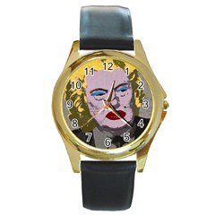 Happy Birthday Mr  President  Round Gold Metal Watch by Valentinaart