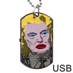 Happy Birthday Mr  President  Dog Tag Usb Flash (one Side) by Valentinaart