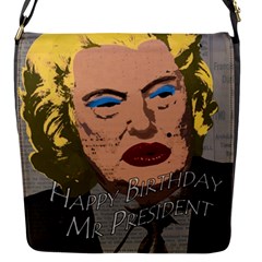 Happy Birthday Mr  President  Flap Messenger Bag (s) by Valentinaart